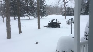 Snowplowing with New Polaris Ranger 570 #ranger #polaris