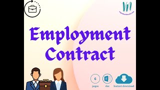 Employment Contract | Digital Word file buy and download