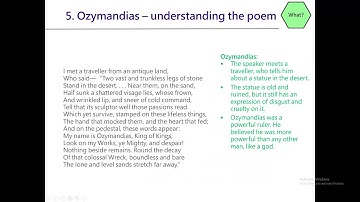 P&C Poetry: Lesson #1 - Ozymandias, by Percy Shelley