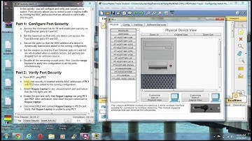 Packet Tracer 2.2.4.9 Configuring Security Part 1
