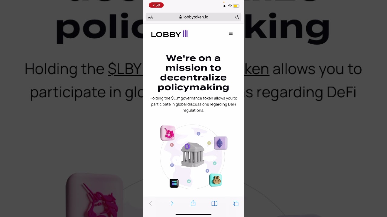 LOBBY TOKEN Stearing Clear of Heavy Handed Regulation￼ & Working With the Community……