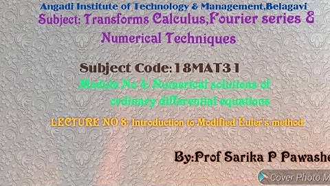 18MAT31:Transform Calculus ,Fourier series & Numerical Techniques