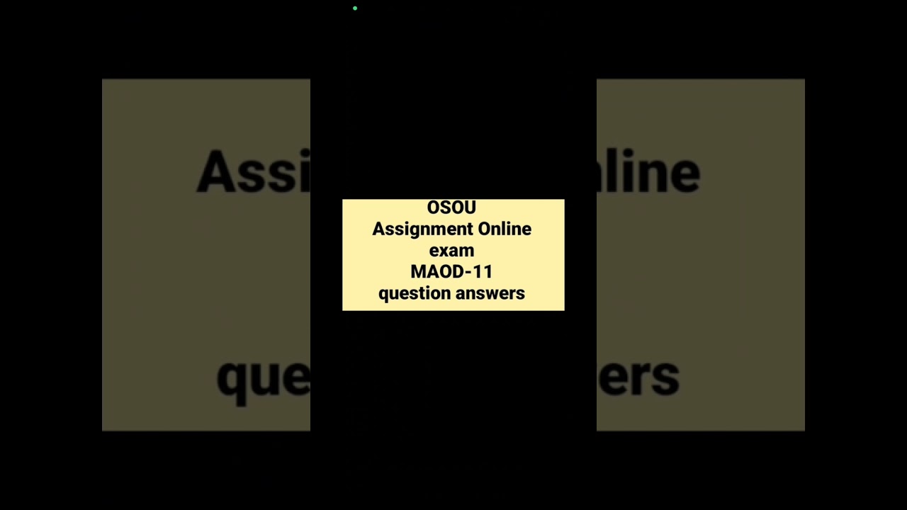 Online Assignment exam(MAOD-11) question answers