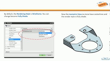 NX CAD : Add Dimension, Cutting View & Isometric Shading View on 2D Drafting