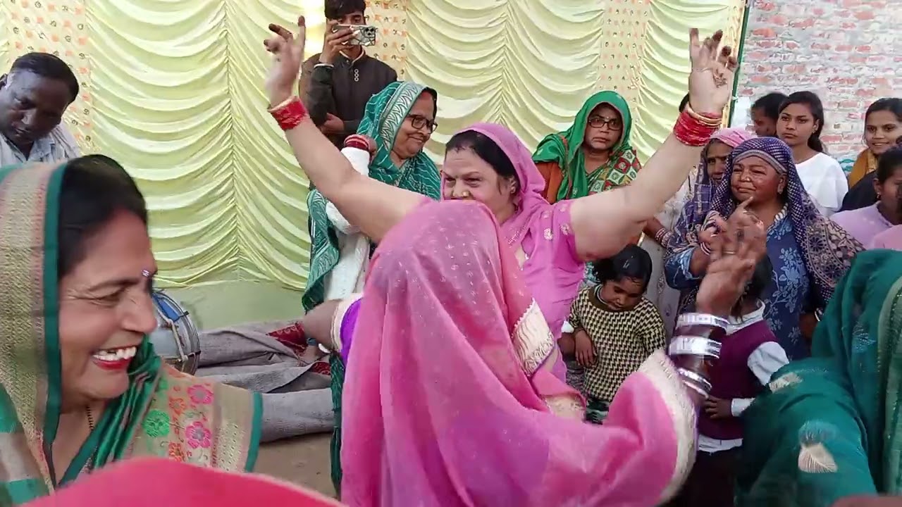 Dhol dance with village 