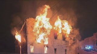 Massive flames at Lyons building early Friday morning