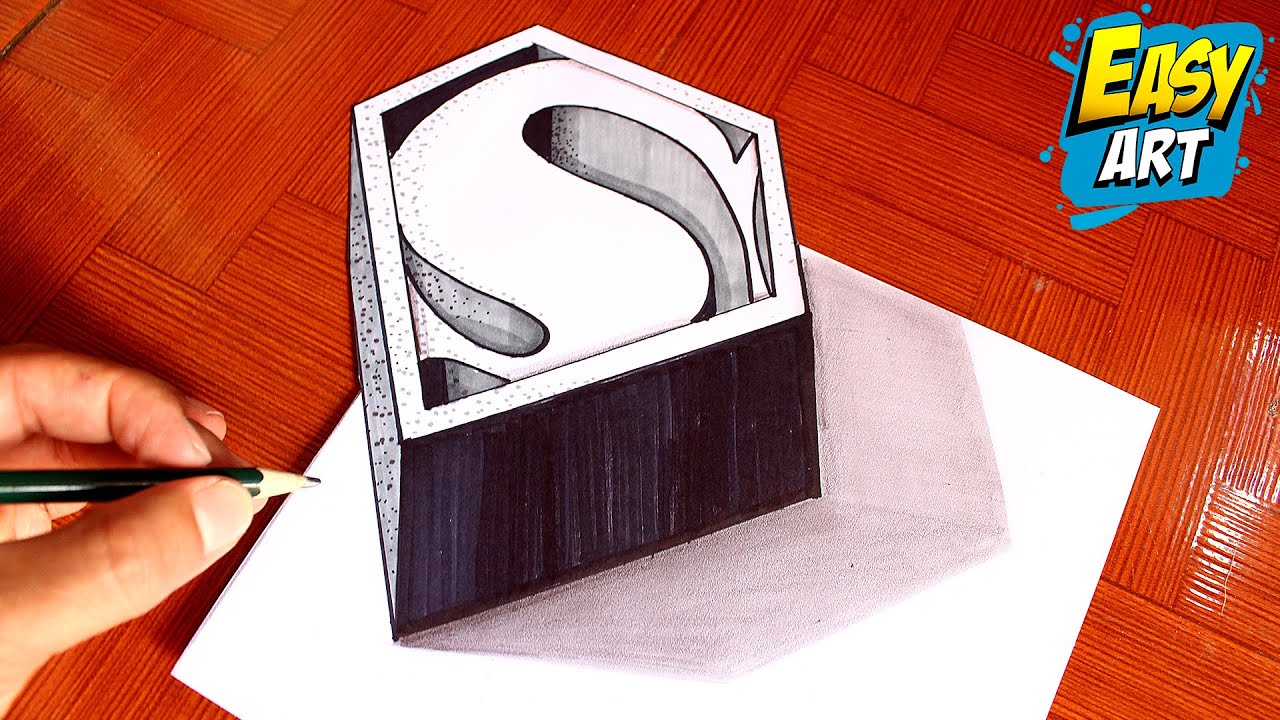 ? How to Draw 3d superman logo - Create 3D logos Designs - YouTube