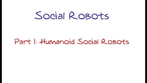 Social Robots -  Part 1: Humanoid