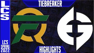 Fly Vs Eg Highlights Lcs Spring 2022 Tiebreaker Flyquest Vs Evil Geniuses