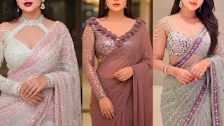 Trending space silk saree blouse design/latest space silk saree blouse screenshot 3