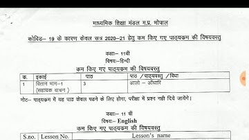 reduced syllabus class 11th||class 11th कम किए गए पाठ्यक्रम की विषय वस्तु।|Rajendra Mandloi