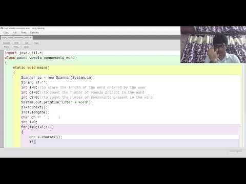 count vowels and consonants in a word | string | java | ICSE X | class 10 |computer applications