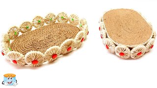 Handmade Idea for Serving Tray from Jute. Do it Yourself