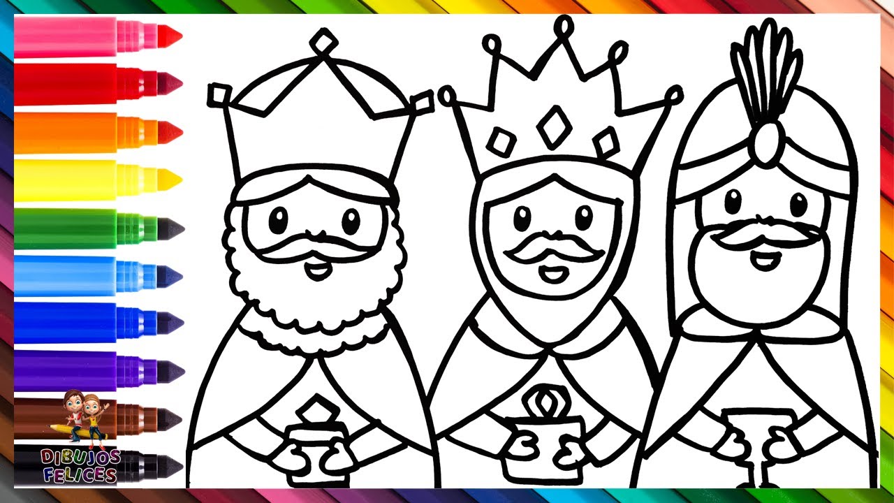 Dibuja y Colorea A Los Tres Reyes Magos 🤴🤴👳🌟🐫 Dibujos Para Niños - YouTube dibuja-y-colorea-a-los-tres-reyes-magos-dibujos-para-ni-os-youtube