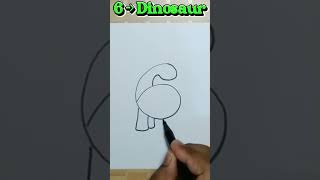 How to Draw Dinosaurs from Numbers 6 #shortsfeed How to Draw Dinosaurs from Numbers 6 #shortsfeed
