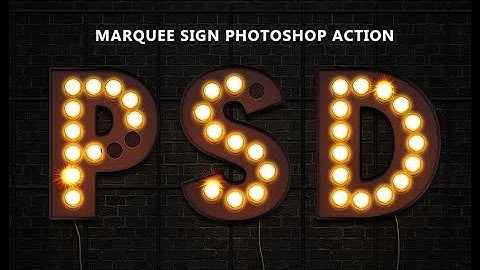 💡 Marquee Lights & Light Bulb Letters | How To Design Vintage Light Bulb Sign Photoshop Tutorial