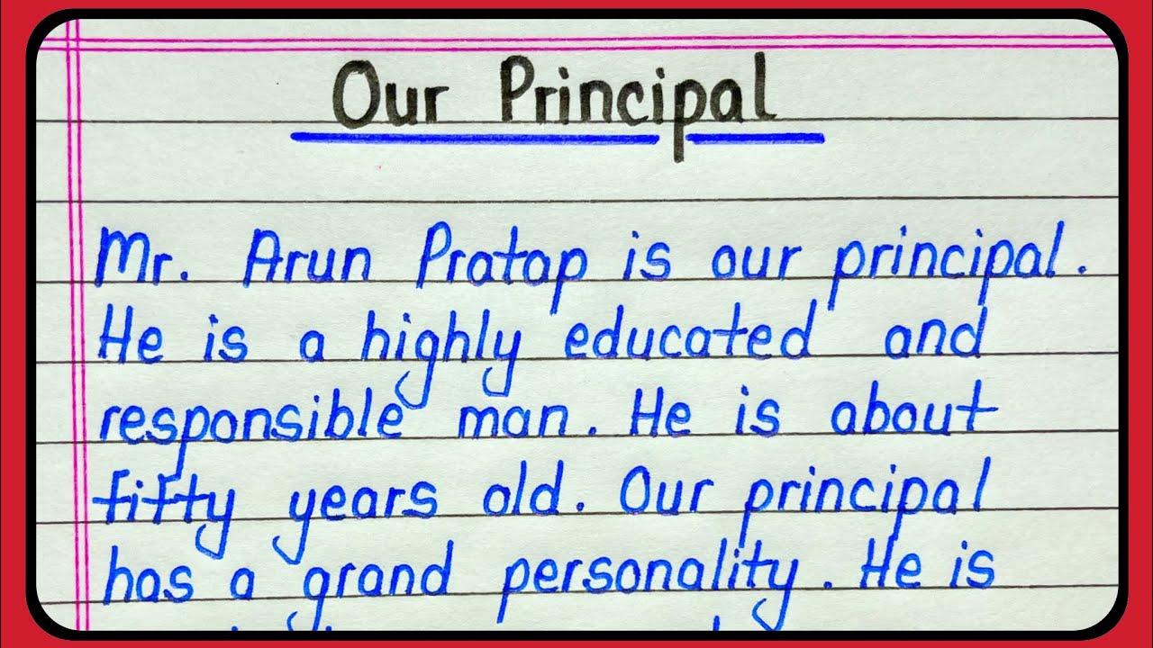 essay of school principal in english