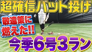 【敬遠策に燃えた】中村晃『超レア”確信バット投げ” 今季6号3ラン』