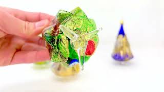 My Italian Decor  - Murano Glass Blown Christmas Tree, Millefiori Style, Made In Italy