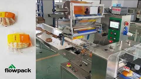 flow wrapping machine for bread package