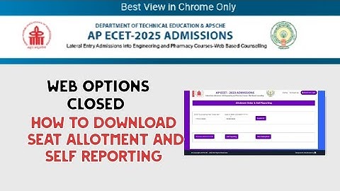 AP ECET 2025 SEAT ALLOTMENT ORDER AND SELF REPORTING process explained 