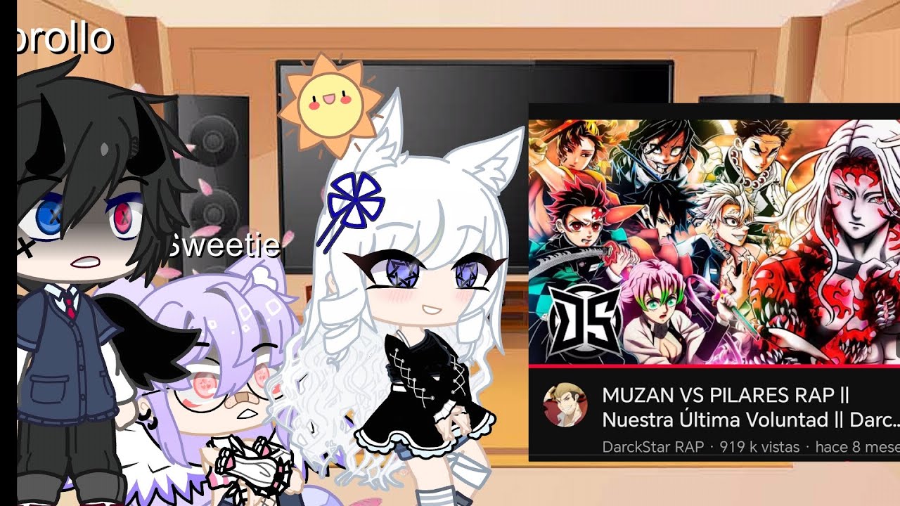 Mis personajes reaccionan a muzan vs pilares rap de #Darckstar rap #kinermaster #gacha 