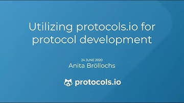 Utilizing protocols.io for protocol development