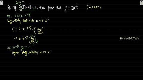 [NCERT] If e^y (1+x) = 1, then prove that y_2 = (y_1)^2