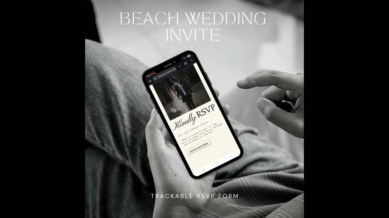 Beach Wedding Website Template Canva | Editable Digital Invitation