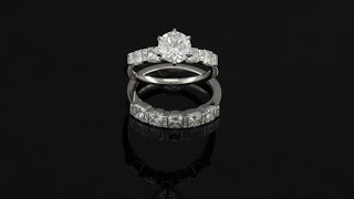 Asscher Cut Princess Wedding Band Pave Set Solitaire Engagement Ring Semi Mount 18K White Gold Asscher Cut Princess Wedding Band Pave Set Solitaire Engagement Ring Semi Mount 18K White Gold