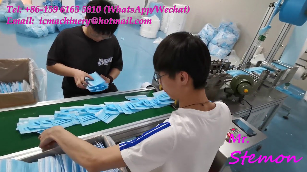 3ply Disposable ultrasonic Face mask making Machine with ear loop welding