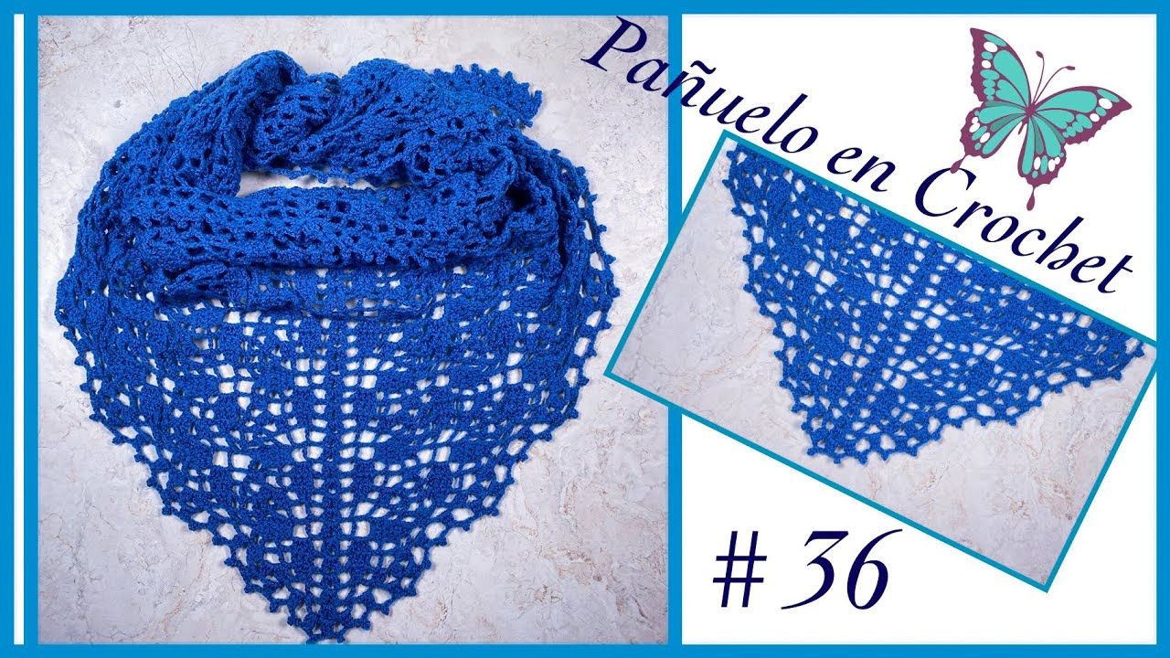 PAÑUELO en Crochet # 36 Paso) con 100 Hilo - YouTube