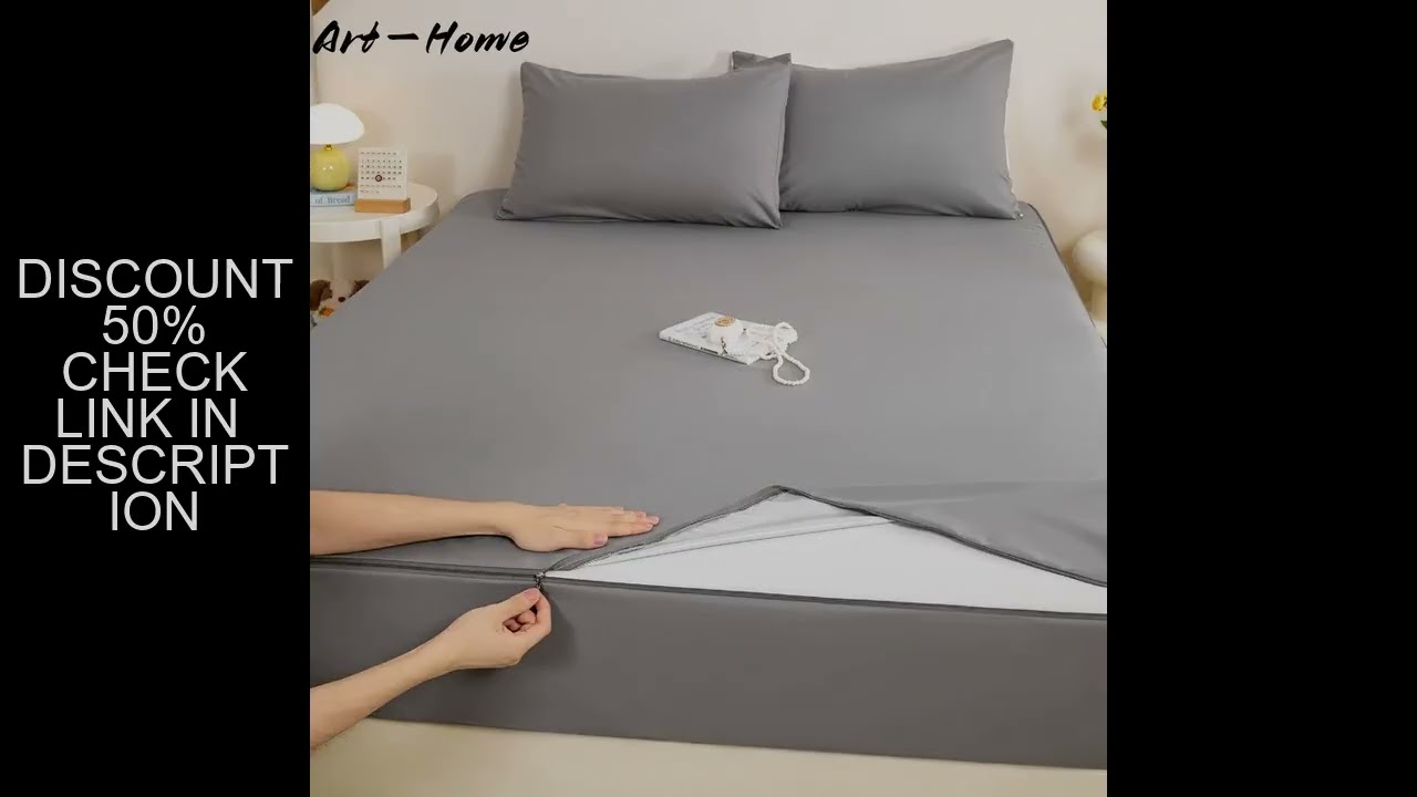 Waterproof Mattress Cover with Zipper 6-Sides All Inclusive Mattress Protector Bed Cover Anti-slip F