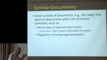 Prof. Jeffry  Ullman, Locality Sensitive Hashing Part 1