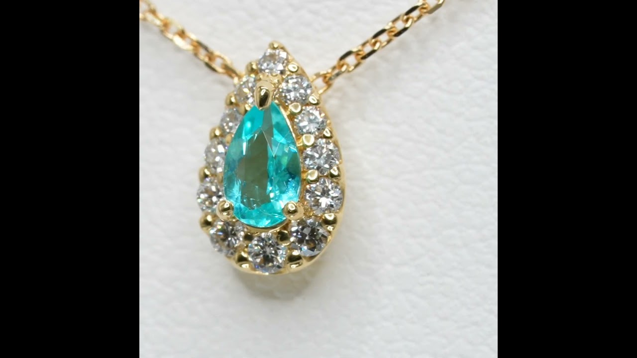 ブラジル産パライバトルマリン ダイヤモンドネックレス PA 0.14ct D