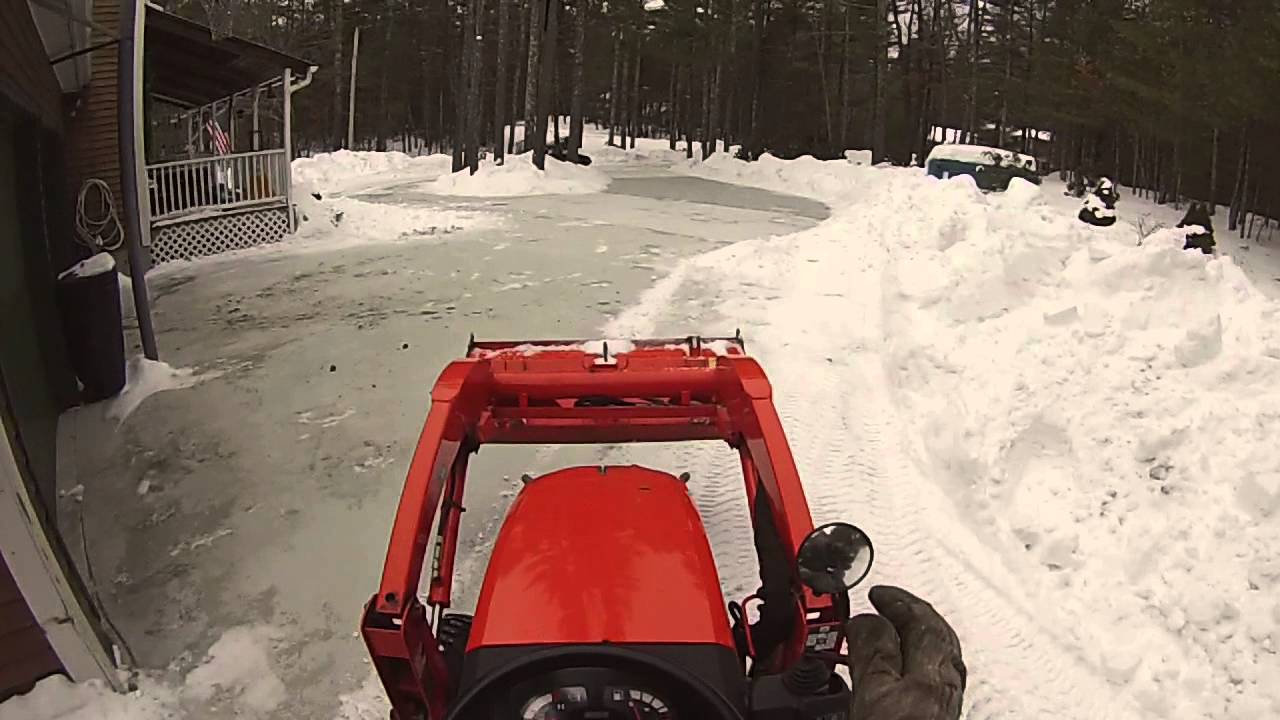 plowing driveway feb 2015 kubota bx24 snow YouTube