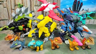 A Box full of dinosaurs Mozasaur, Brachiosaur, Ankylosaur, Baryonyx, Stegosaur, Pteranodon, Robot