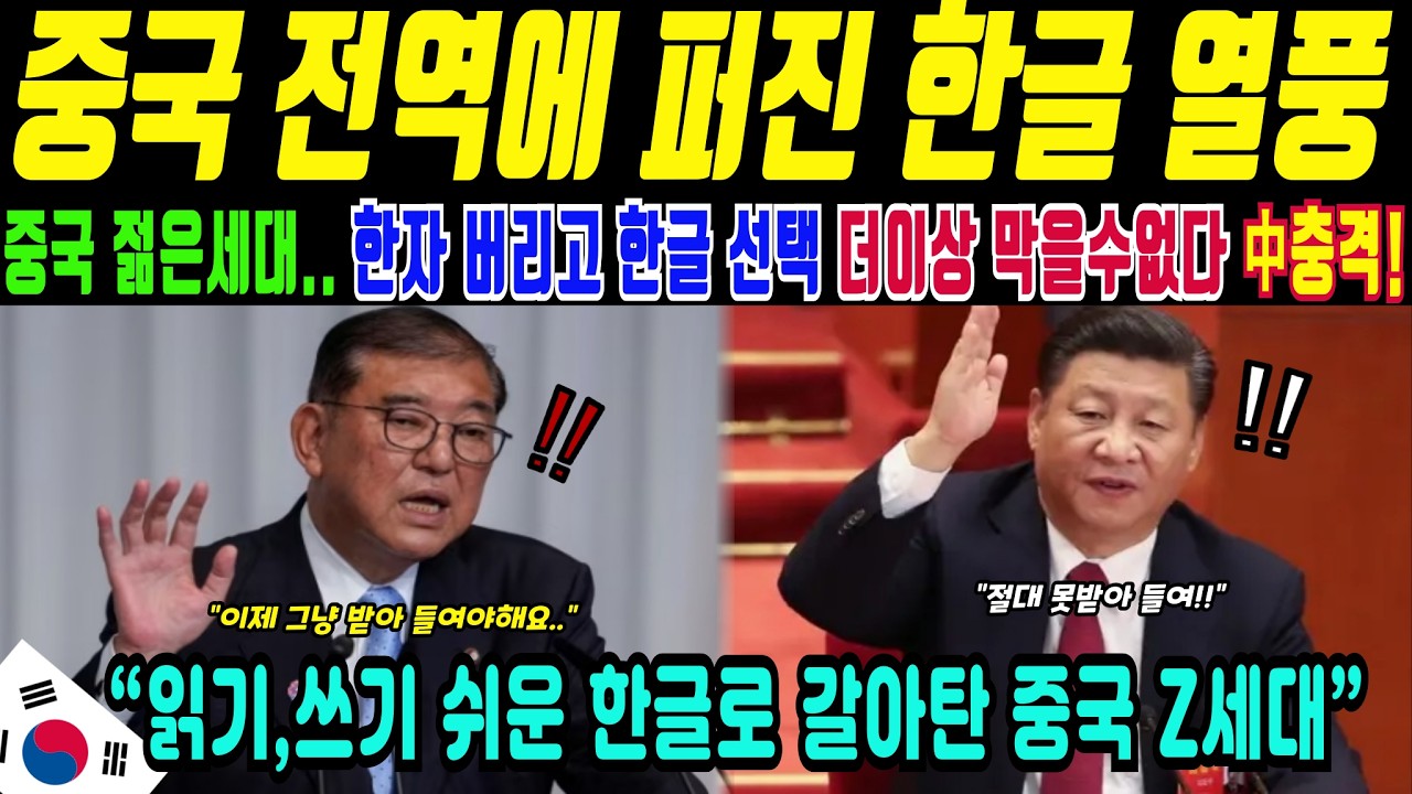 중국 Z세대는 왜 한자 대신 한글을 쓰기 시작했을까(해외감동사연)