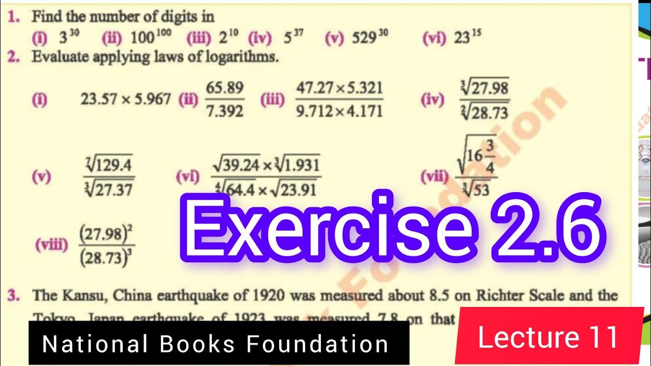 Class 9 Exercise 2.6NBF Maths national book foundation Maths Ex 2.6 ...