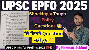 UPSC EPFO Exam 2025 Analysis🔥// Polity Shockingly Tough Question // 100% Accurate Answer Key 🚨