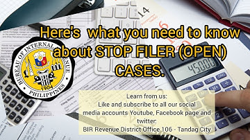 BRIEFING ON STOP FILER  (OPEN) CASES