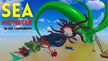 "Epic Sea Monster Size Comparison | Bloop vs Megalodon vs El Gran Maja (2024)"