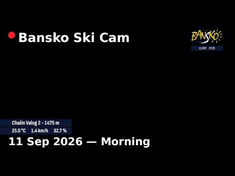 Bansko Ski Resort Live Cam 24/7, 11 Sep 2026 - Morning