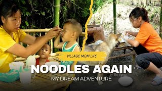 Cooking Noodles for My Children and Pet Dog | Loving Single Mom’s Daily Life