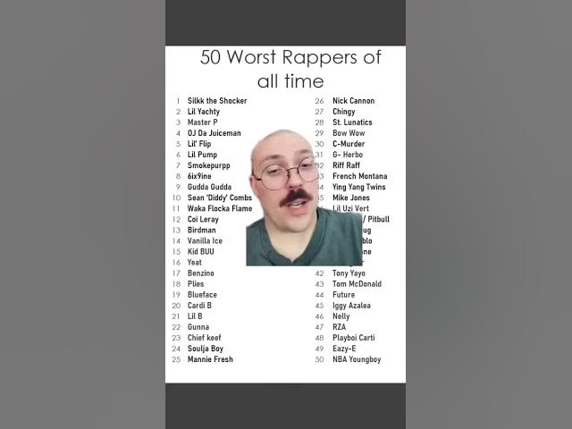 These Are The 50 WORST RAPPERS?! #shorts #rap #reaction