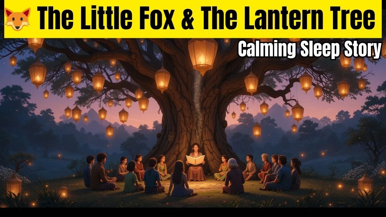 🦊 The Little Fox & The Lantern Tree 🌌 | Calming Sleep Story for Kids & Adults