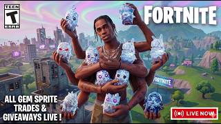 FORTNITE SPRITE GIVEAWAY AND TRADES LIVE !!! ALL SPRITES IN FORTNITE CHAPTER 7 SEASON 4 TRADE CENTER