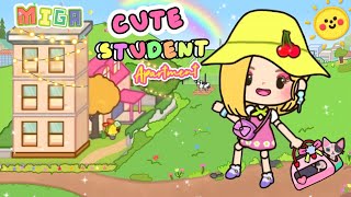 Miga World CUTE STUDENT APARTMENT🦩🏡 DECORATIONS| TEEN GIRL APARTMENT| Miga town |tocaboca screenshot 2