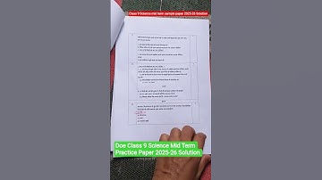 Class 9 Science mid term sample paper 2025-26 Solution/Science mid term practice paper solution 2025