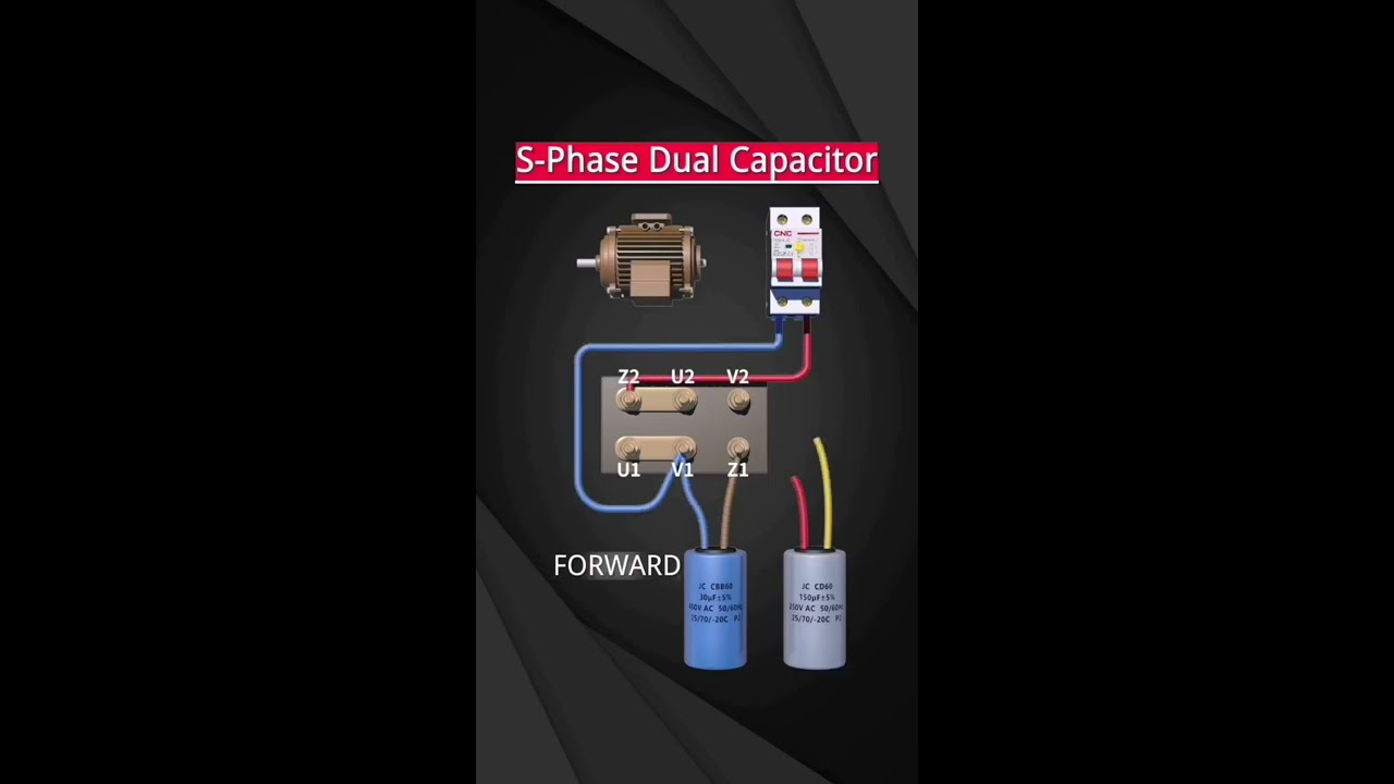 Wiring Of Forward And Reverse Rotation Single Phase Dual Capacitor Motor